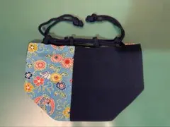 和装用バッグ 青と花柄 箱入り