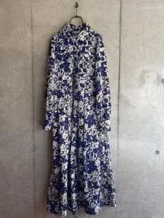 【ひまわり様専用】Rothman 青白花柄 ロングドレス