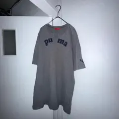 PUMA プリント Tシャツ 半袖 グレー シンプル オーバーサイズ y2k