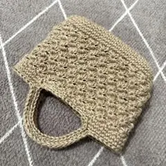 ハンドメイドバッグ 麻紐バッグ 花模様バッグ 春夏バッグ