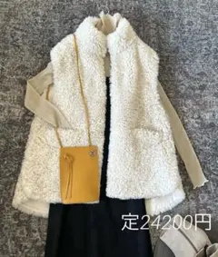 美✨anuke アンヌークファーベスト　ジレ　36 定価24200 アイボリー