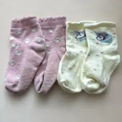 キッズ靴下 2足セット ユニコーン ピンク イエロー