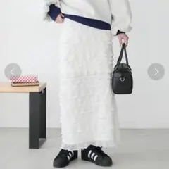 【美品✨】BONLECILL ボンルシール カットフリルラインスカート ホワイト