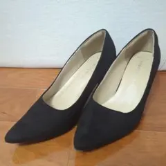 黒スエードヒール7cm　23㌢