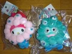 ミャクミャク サンリオなりきりぬいぐるみ マスコット　カラビナ付き　２個セット