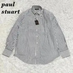 ★タグ付★ Paul Stuart 長袖BDシャツ M ネイビー ストライプのサムネイル