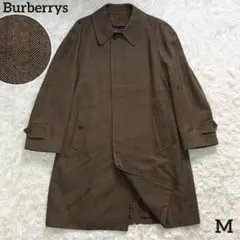 バーバリー ヘリンボーン 玉虫ライナー ウール ロングコート カーキブラウン Mのサムネイル