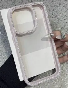 SHEIN スマホケースiPhone15ラインストーン付きケース ピンク