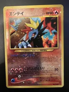旧裏面】エンテイ LV.37 プレミアムファイル2 （渦巻き・大玉ホロあり