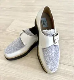 【美品】GRISE Le Talon ボア付き厚底ローファー ベージュ 24.5