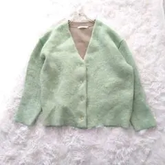 美品AMERICAN HOLIC　ブークレWフェイスVネックニットカーディガンL