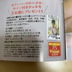 別冊ヤングチャンピオン 矢野ななか サインチェキ 応募券 直筆サイン