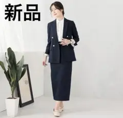 【新品】AOKI ライトストレッチ ロングタイトスカート 紺 Mのサムネイル