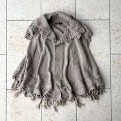 as know as de base ニット ポンチョ ケープ フリンジ