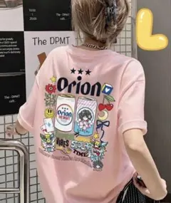 Orionビール ScoLar 半袖Tシャツ ピンク　オリオンレディーススカラー