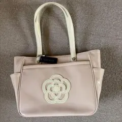 新品 Black＆White/ブラック&ホワイト 立体花柄 トートバッグ ピンク
