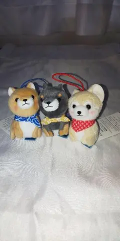 豆しば三兄弟 ぷちまる マスコット ぬいぐるみ ３種セット
