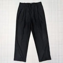 00s DOCKERS レーヨンスラックス ワイドツータックW34L32ブラック