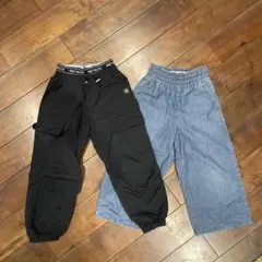 GU デニム&黒パン キッズ130センチ
