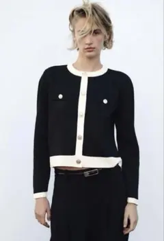 ZARA⭐︎ゴールドボタンニットジャケット　カーディガン