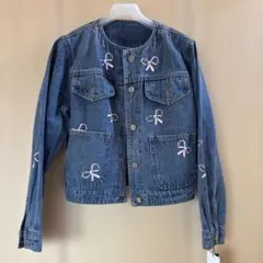 リボン刺繍デニムジャケット
