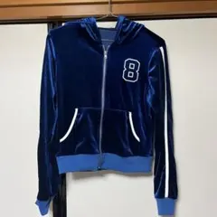 SHEIN シーイン ベロア素材 フード付きジップアップパーカー S