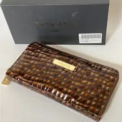 未使用 箱入り TUSCANIA トスカニア イタリアンレザー ラウンド長財布のサムネイル