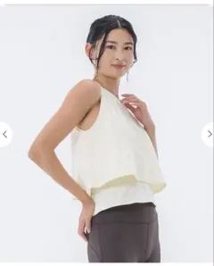 【SUKALA】カップ付きフレアタンクトップ*size Mペールイエロー✈︎美品