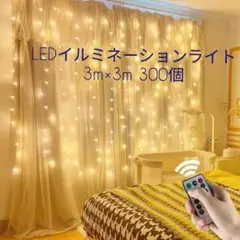 LED インテリア ライト 300球 3m×3m クリスマス リモコン
