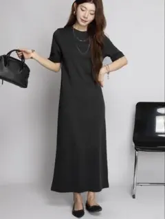 新品 byLEGNA マキシワンピース L ブラック　丈長め