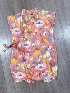 美品　OCEAN & GROUND 花柄甚平 80cm