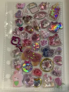 (92)【ピンク系】立体 おすそ分け シール交換 シール帳 まとめ割 完成品