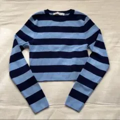 ZARA ボーダー クロップドセーター