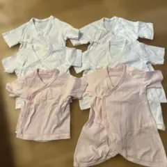 コンビ肌着 3枚 短肌着3枚ホワイト ピンク ハート ユニクロ