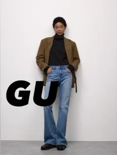 【GU】スリムフレアジーンズ デニムパンツ フレアパンツ L