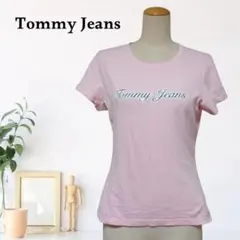 zC724【L】Tommy Jeans 半袖 ロゴプリント クルーネック