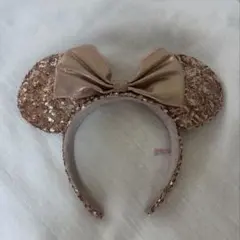 ピンクゴールド ミニーマウス　スパンコール　カチューシャ