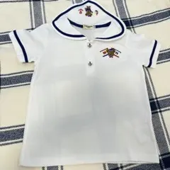 未使用に近い　ミキハウスセーラー襟 Tシャツ MHロゴ付き