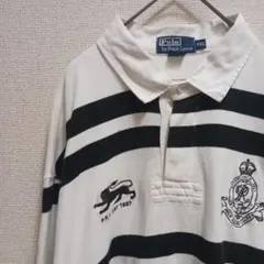 【オーバーサイズ✨】90s ラガーシャツ XXL ワッペン ボーダー柄