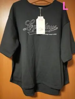 新品タグ付き☆LOGOS DAYS 半袖 パイル素材Tシャツ 濃灰 Lサイズのサムネイル