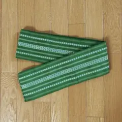 博多　献上柄　半幅帯　緑