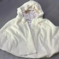 MIKIHOUSE ホワイトベビーポンチョ