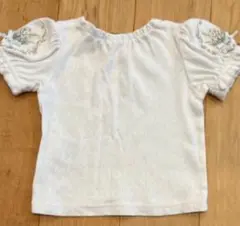 ホワイト フリル袖 Tシャツ
