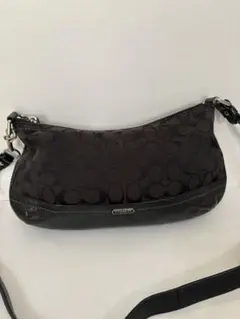 COACH コーチ シグネチャー ハンドバッグ ブラウン×ブラック