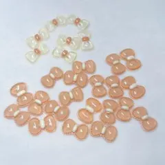 まとめ売り　チョコレートリボン2色　ハンドメイドパーツ　デコパーツ　27個セット