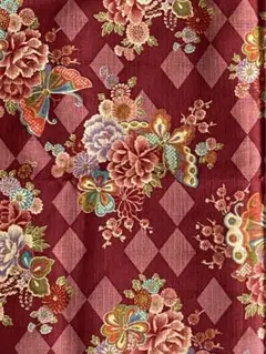 【匿名配送】KOKKA 和柄 ハギレ 50×50cm 2枚セット （計1m） 赤