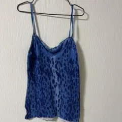 青色ヒョウ柄キャミソール