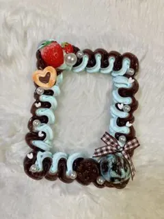 【B8】ホイップデコ　トレカケースデコ　ワンダーチョコミント