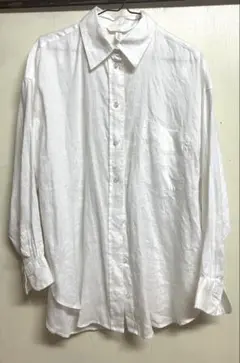 H&M リネン ホワイト長袖シャツ Sサイズ