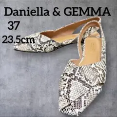 GEMMA LINN パイソン柄 バックストラップ パンプス 37 23.5cm